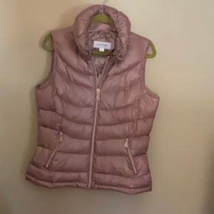 Calvin Kline rose colored medium weight down vest.